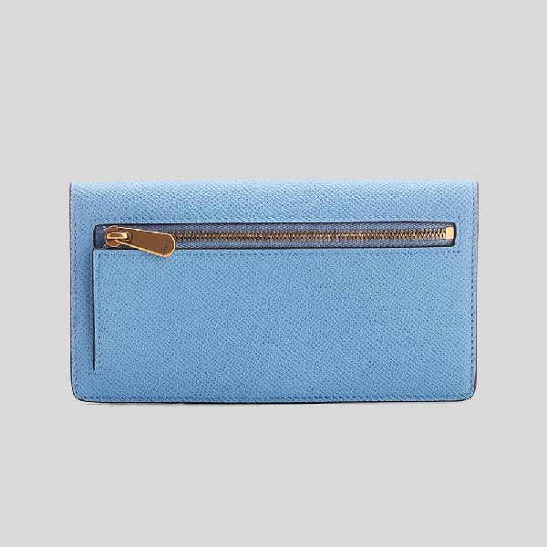 Salvatore Ferragamo Calf Leather Medium Bifold Wallet Nigella Blue RS-0752758