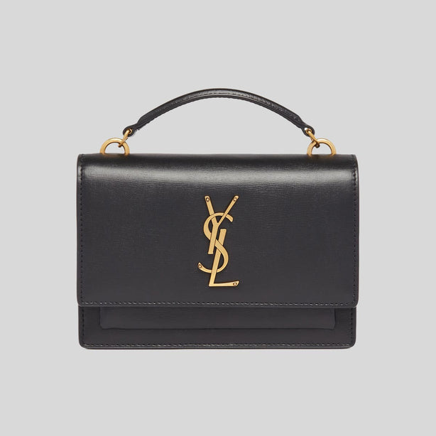 SAINT LAURENT YSL Sunset Chain Wallet In Smooth Leather Black RS-533026D422W