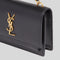 SAINT LAURENT YSL Sunset Chain Wallet In Smooth Leather Black RS-533026D422W