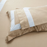 Hotelier Prestigio - Luxury Champagne Base White Border Fitted Sheet Set