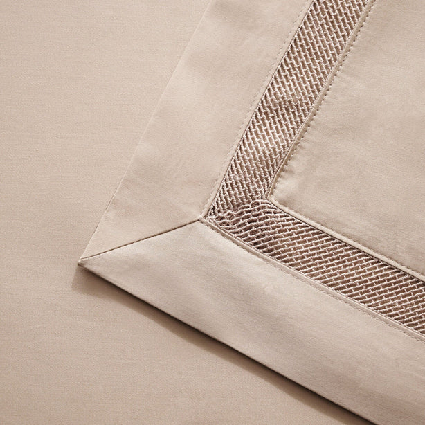 Hotelier Prestigio - Pale Taupe with Lace Trim Bundle Bed Set