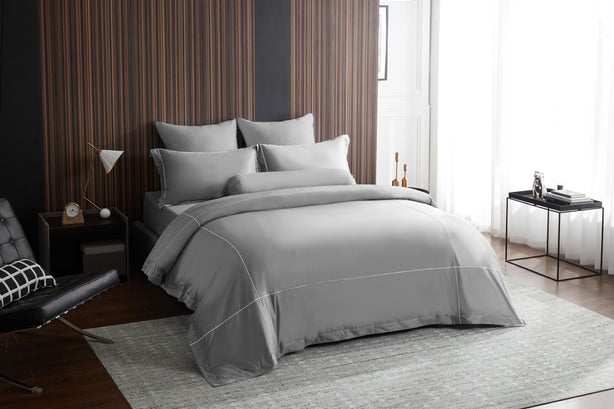 Hotelier Prestigio - Lloyd With White Cross Border Fitted Sheet Set
