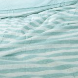 Cotton Pure - Pale Green Stripe Jersey Cotton Fitted Sheet Set