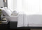 Hotelier Prestigio - Lucent White With Grey Lines Fitted Sheet Set