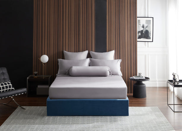 Hotelier Prestigio - Ashlyn With Grey Border Fitted Sheet Set