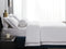 Hotelier Prestigio - Lucent White With Grey Border Fitted Sheet Set