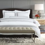 Hotelier Prestigio - Luxury White Base Grey Border Fitted Sheet Set