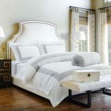 Hotelier Prestigio - Luxury White Base Grey Border Fitted Sheet Set