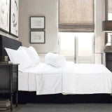 Hotelier Prestigio - Silver Check Embroidery Fitted Sheet Set