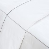 Hotelier Prestigio - Silver Check Embroidery Fitted Sheet Set