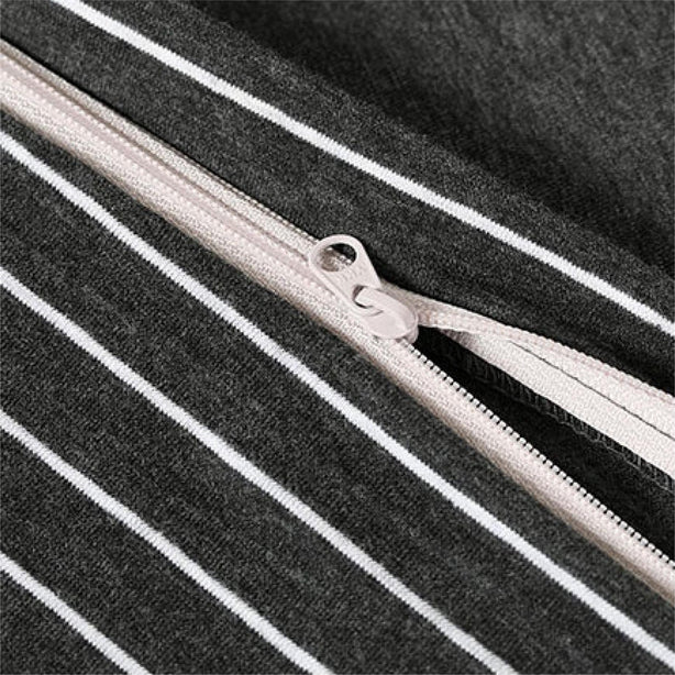 Cotton Pure - Classic Black Stripes Jersey Cotton Quilt Cover