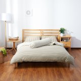 Cotton Pure - Brownie Beige Stripe Jersey Cotton Fitted Sheet Set