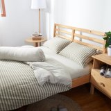 Cotton Pure - Brownie Beige Stripe Jersey Cotton Fitted Sheet Set