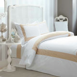 Hotelier Prestigio - Luxury White Base Champagne Border Fitted Sheet Set