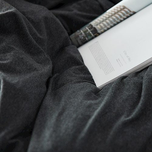 Cotton Pure - Preto Black Jersey Cotton Quilt Cover