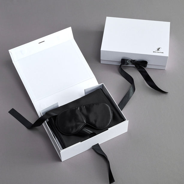 Seta Couture - Mulberry Silk Iridium Black Eye Mask