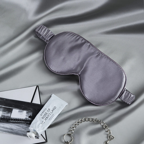 Seta Couture - -  Mulberry Silk Mobster Grey Eye Mask