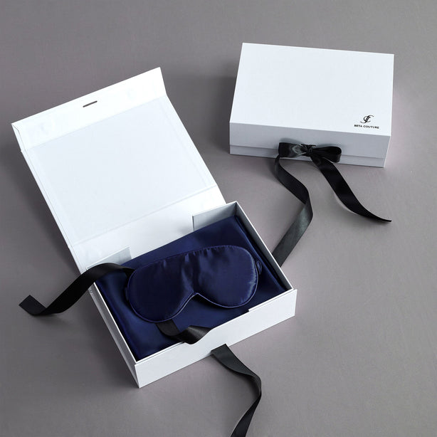 Seta Couture - Mulberry Silk Navy Blue Eye Mask