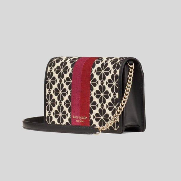 Kate Spade Spade Flower Jacquard Stripe Chain Wallet Cream Multi RS-PWR00447