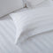 Hotelier Prestigio - White Sateen Stripe Fitted Sheet Set