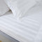 Hotelier Prestigio - White Sateen Stripe Fitted Sheet Set