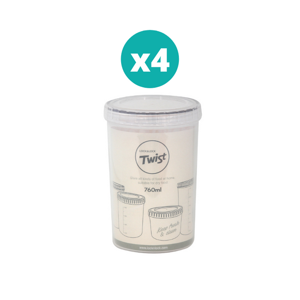 LocknLock Twist Food Container 760ml 4P Set