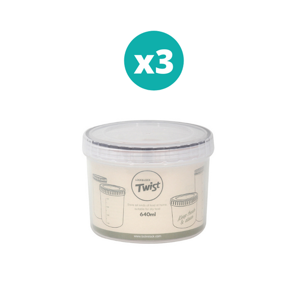 LocknLock Twist Food Container 640ml 3P Set