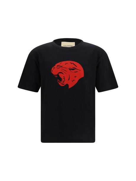 Valentino Panther cotton T-shirt - Black/Red