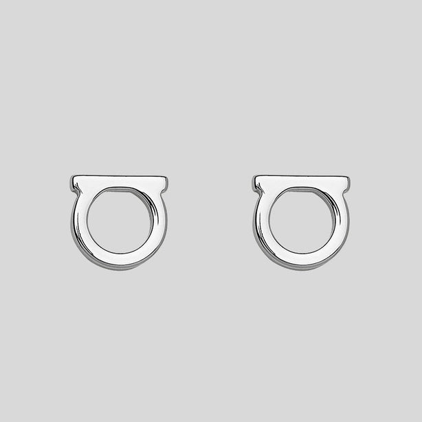 Ferragamo Gancini Earrings In Silver Collar Small RS-696433