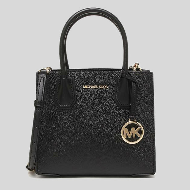Michael Kors Mercer Medium Pebbled Leather Crossbody Bag Black RS-35S1GM9M2L