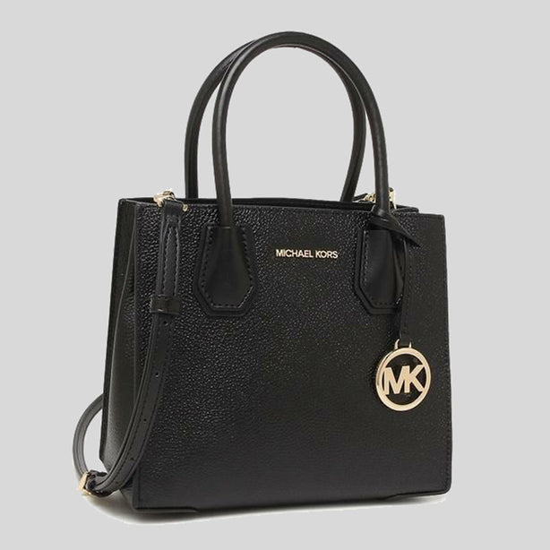 Michael Kors Mercer Medium Pebbled Leather Crossbody Bag Black RS-35S1GM9M2L