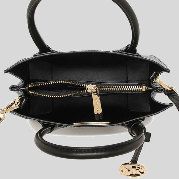 Michael Kors Mercer Medium Pebbled Leather Crossbody Bag Black RS-35S1GM9M2L