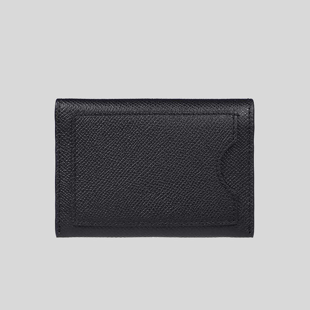 Ferragamo Vara Bow Calf Leather Small Card Holder Black RS-683522