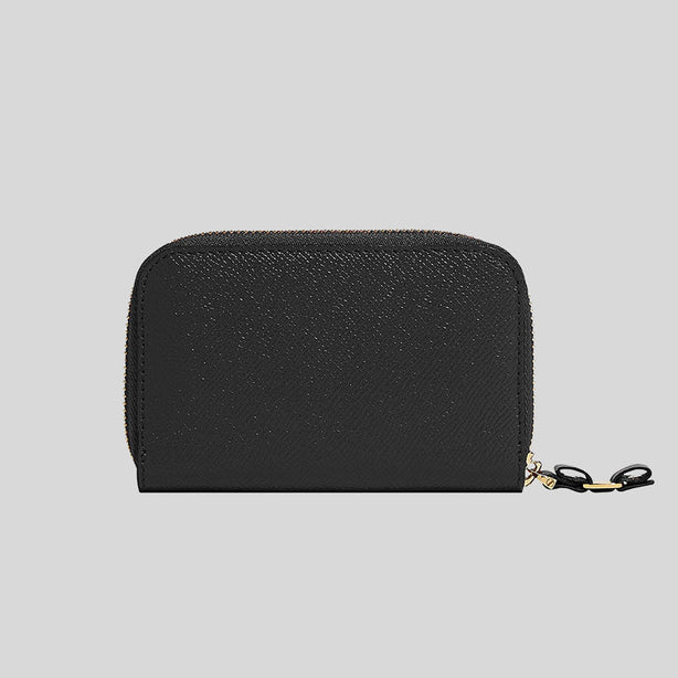 Ferragamo Vera Bow Card Case Small Wallet Black RS-725290