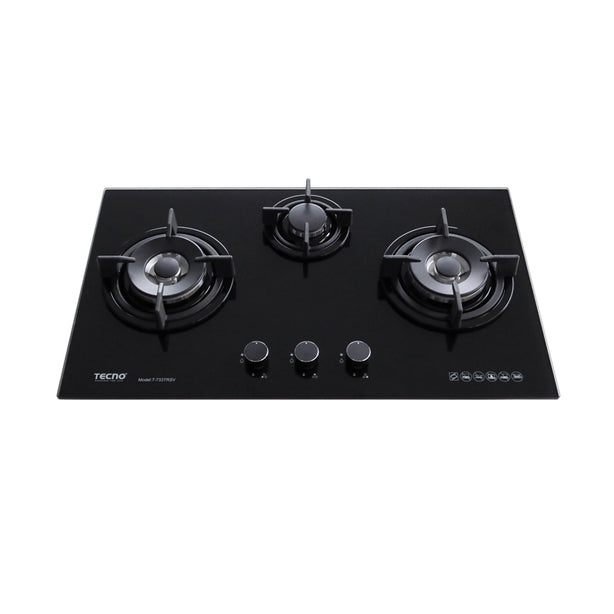 Tecno-T733TRSV 3-Burner 76cm Tempered Glass Hob