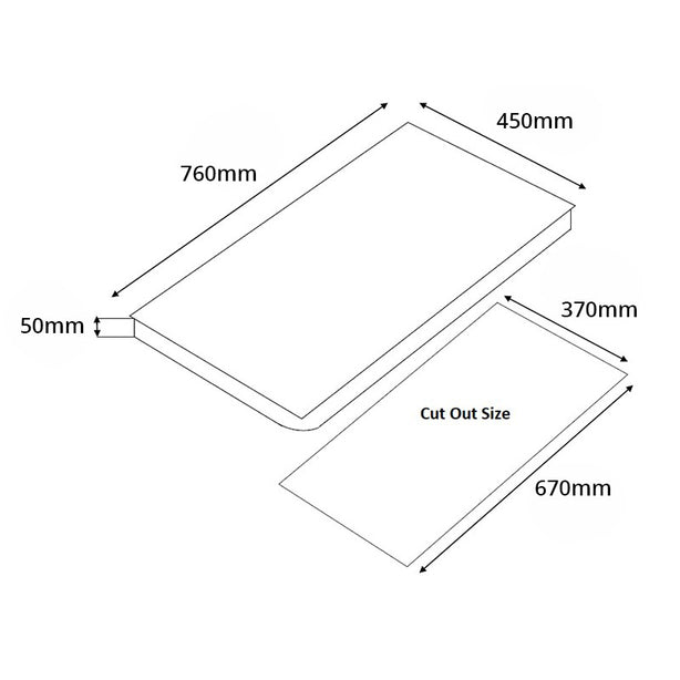 Tecno-T733TRSV 3-Burner 76cm Tempered Glass Hob