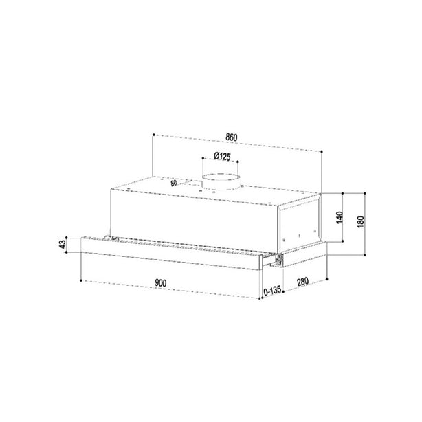 Tecno-TH916TD Telescopic Cooker Hood