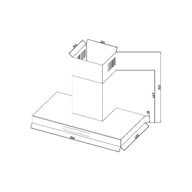Tecno-KA9980 High-suction Chimney Cooker Hood