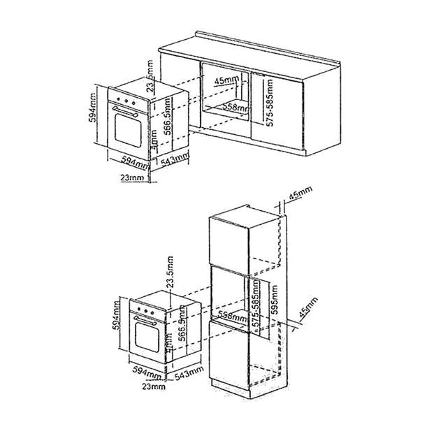 Tecno-TBO630 6 Multi-Function Electric Built-In Oven