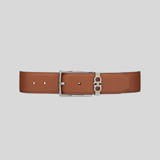 Ferragamo Men's Reversible And Adjustable Gancini Belt Briar/Black RS-709528
