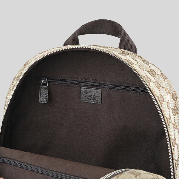 GUCCI Unisex Signature GG Canvas Backpack Bag Beige RS-449906