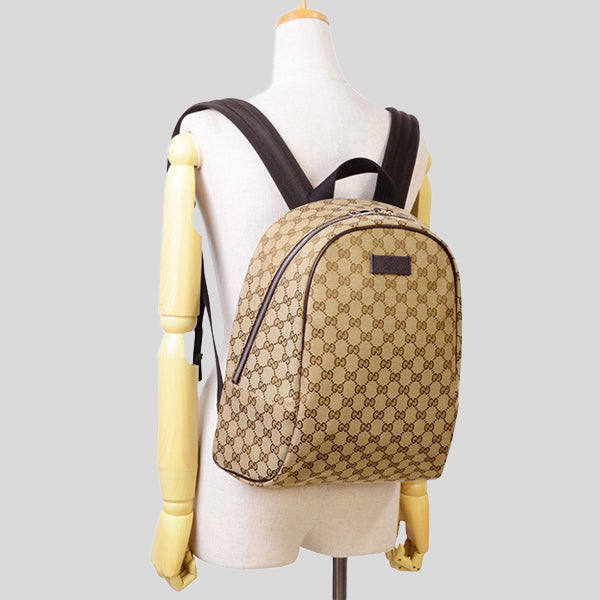 GUCCI Unisex Signature GG Canvas Backpack Bag Beige RS-449906