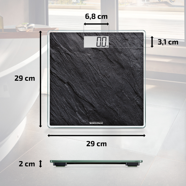 S63881 Soehnle Psd Style Sense Compact 300 Slate (Personal Scale Digital)