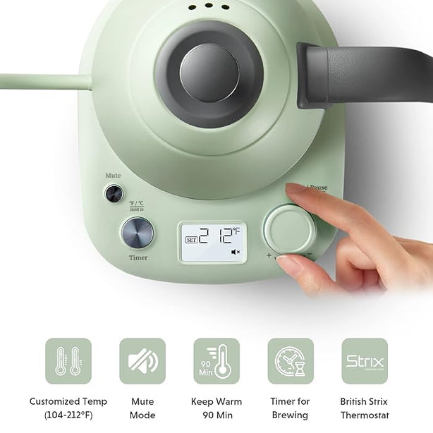 Bd61345 Buydeem Electric Gooseneck Kettle 0.8L (Green)