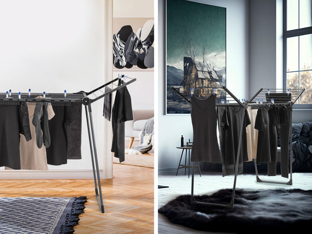 L81690 Leifheit Laundry Dryer Pegasus 150 Solid Slim Black