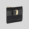 Ferragamo Vara Blow Calf Leather Flat Card Case Wallet Black RS-734494
