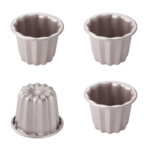 Chefmade Non-Stick Cannele Mould Φ6.6Xh5Cm, 4Pcs/Set