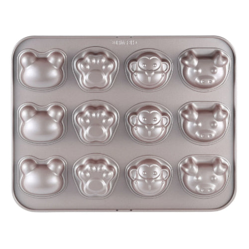 Chefmade Non-Stick 12 Cup Four Shapes Cake Pan