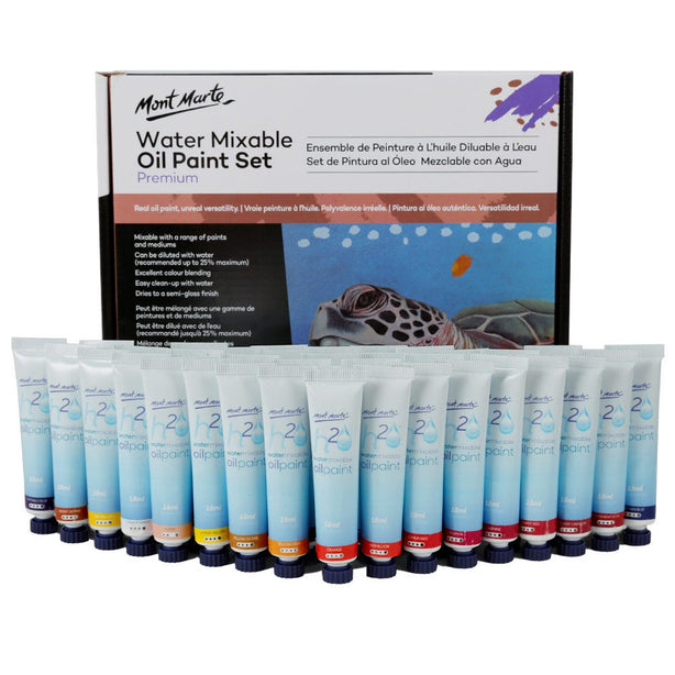 Mont Marte Water Mixable Oil Paint Set 36pc x 18ml