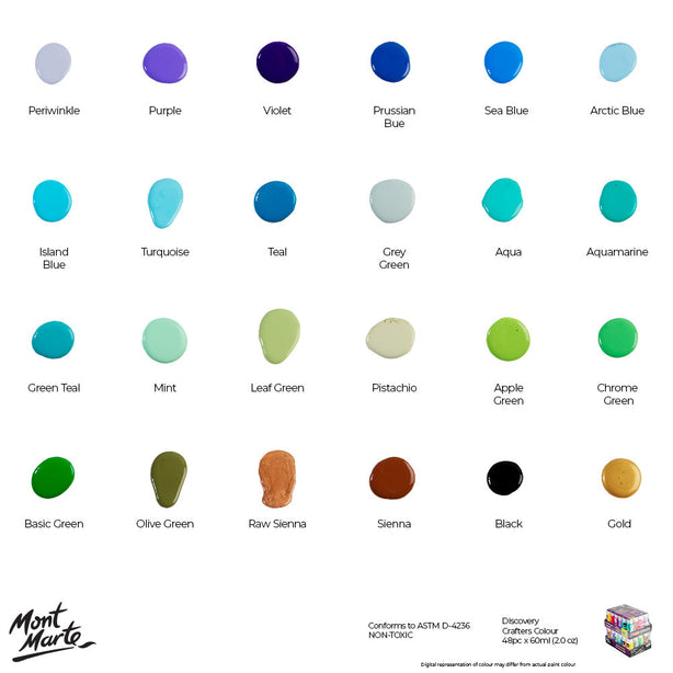 Mont Marte Crafters Colour Paint Set 48pc x 60ml